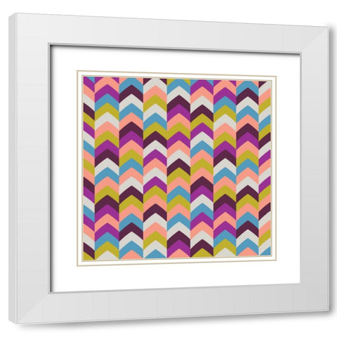 Arrows V White Modern Wood Framed Art Print with Double Matting by Ketchum, Nicole