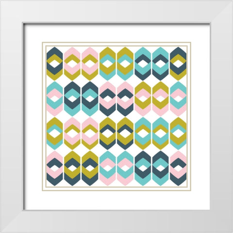 Retro Groove I White Modern Wood Framed Art Print with Double Matting by Ketchum, Nicole