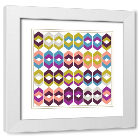 Retro Groove II White Modern Wood Framed Art Print with Double Matting by Ketchum, Nicole