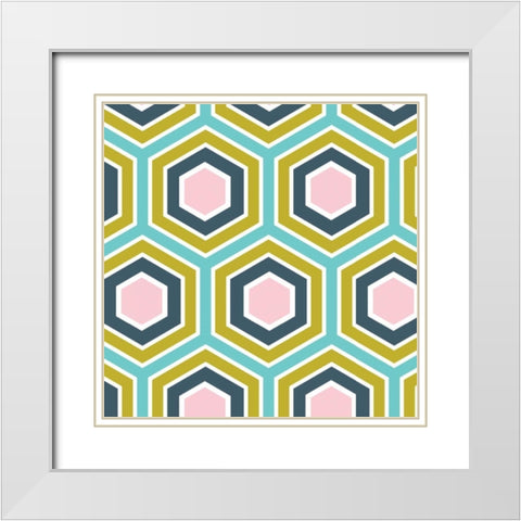 Retro Groove III White Modern Wood Framed Art Print with Double Matting by Ketchum, Nicole