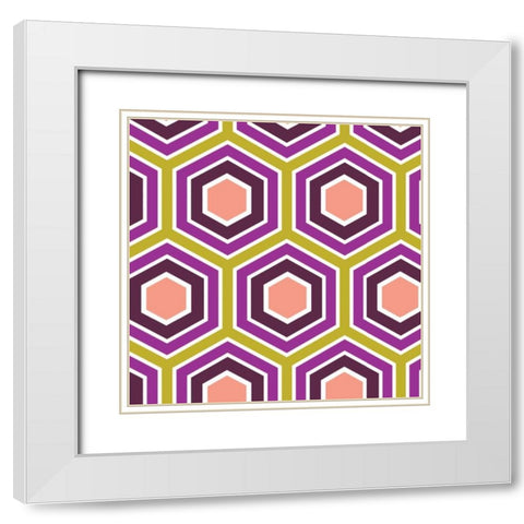 Retro Groove IV White Modern Wood Framed Art Print with Double Matting by Ketchum, Nicole