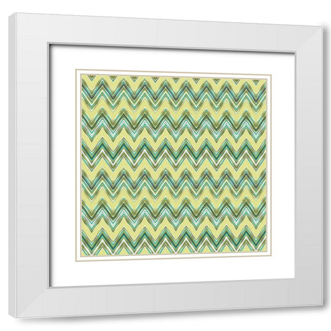 Chevron Waves III White Modern Wood Framed Art Print with Double Matting by Hoffman, Katia