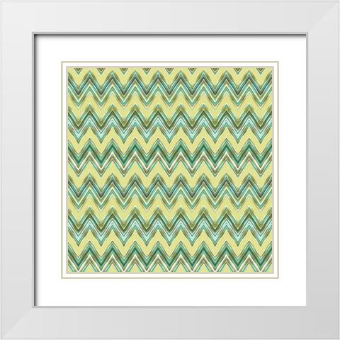 Chevron Waves III White Modern Wood Framed Art Print with Double Matting by Hoffman, Katia