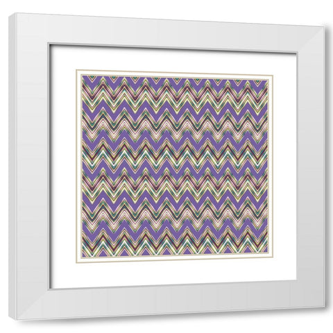 Chevron Waves IV White Modern Wood Framed Art Print with Double Matting by Hoffman, Katia