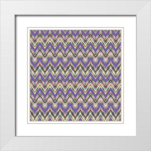 Chevron Waves IV White Modern Wood Framed Art Print with Double Matting by Hoffman, Katia