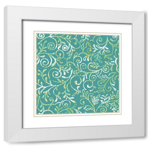 Lirico V White Modern Wood Framed Art Print with Double Matting by Hoffman, Katia