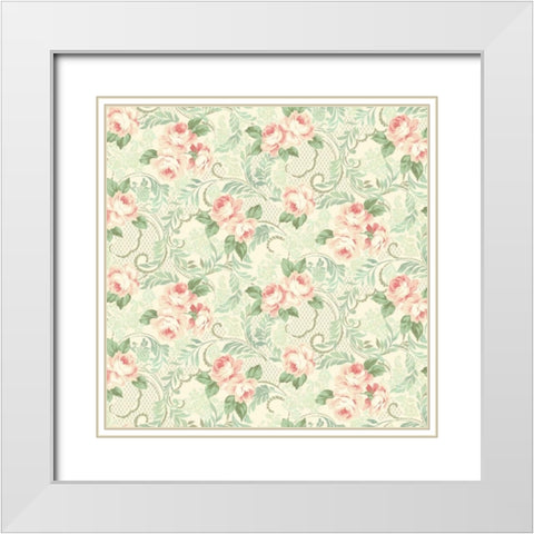 Downton Roses II White Modern Wood Framed Art Print with Double Matting by Hoffman, Katia