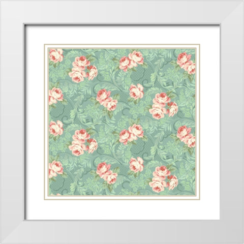 Downton Roses III White Modern Wood Framed Art Print with Double Matting by Hoffman, Katia