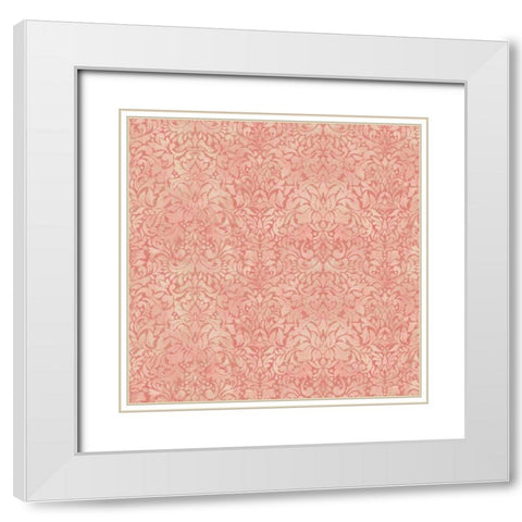 Downton Damask I White Modern Wood Framed Art Print with Double Matting by Hoffman, Katia