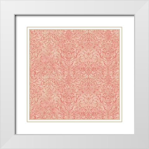 Downton Damask I White Modern Wood Framed Art Print with Double Matting by Hoffman, Katia