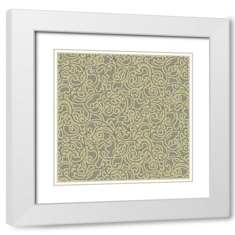 Sheer Romance Scroll I White Modern Wood Framed Art Print with Double Matting by Hoffman, Katia