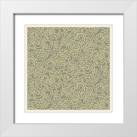 Sheer Romance Scroll I White Modern Wood Framed Art Print with Double Matting by Hoffman, Katia