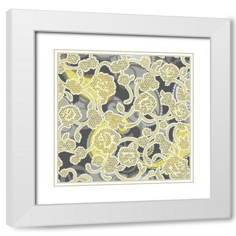 Sheer Romance Lace III White Modern Wood Framed Art Print with Double Matting by Hoffman, Katia