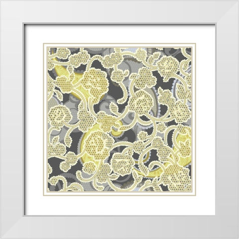 Sheer Romance Lace III White Modern Wood Framed Art Print with Double Matting by Hoffman, Katia