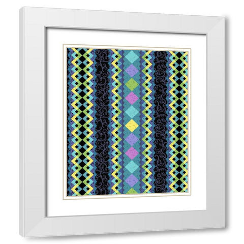 Vintage Stripe I White Modern Wood Framed Art Print with Double Matting by Hoffman, Katia