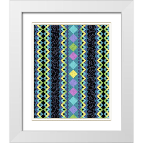Vintage Stripe I White Modern Wood Framed Art Print with Double Matting by Hoffman, Katia