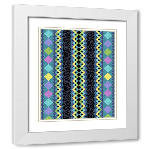 Vintage Stripe II White Modern Wood Framed Art Print with Double Matting by Hoffman, Katia