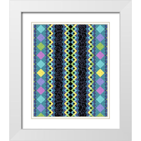 Vintage Stripe II White Modern Wood Framed Art Print with Double Matting by Hoffman, Katia