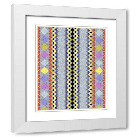 Vintage Stripe III White Modern Wood Framed Art Print with Double Matting by Hoffman, Katia