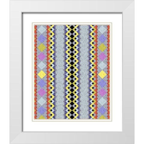 Vintage Stripe III White Modern Wood Framed Art Print with Double Matting by Hoffman, Katia