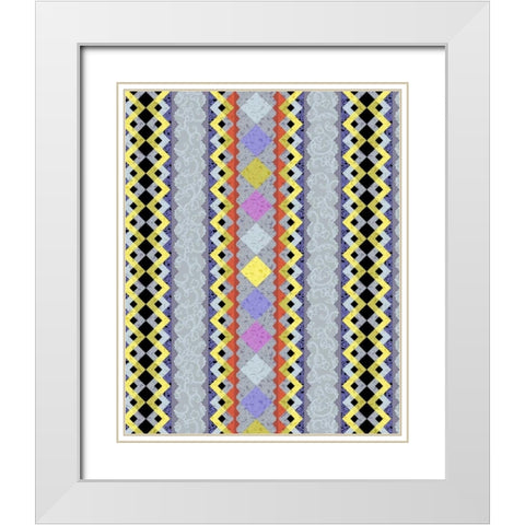 Vintage Stripe IV White Modern Wood Framed Art Print with Double Matting by Hoffman, Katia