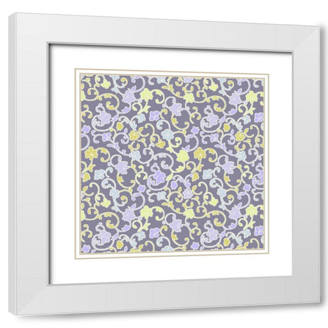 Vintage Calico VI White Modern Wood Framed Art Print with Double Matting by Hoffman, Katia