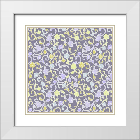Vintage Calico VI White Modern Wood Framed Art Print with Double Matting by Hoffman, Katia