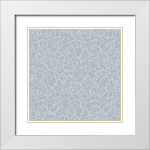 Vintage Calico VII White Modern Wood Framed Art Print with Double Matting by Hoffman, Katia