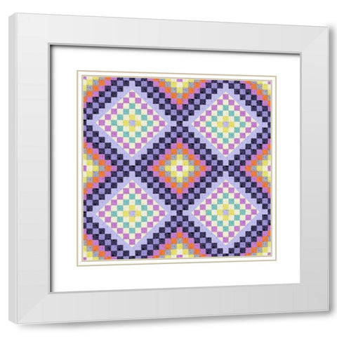 Vintage Geo I White Modern Wood Framed Art Print with Double Matting by Hoffman, Katia