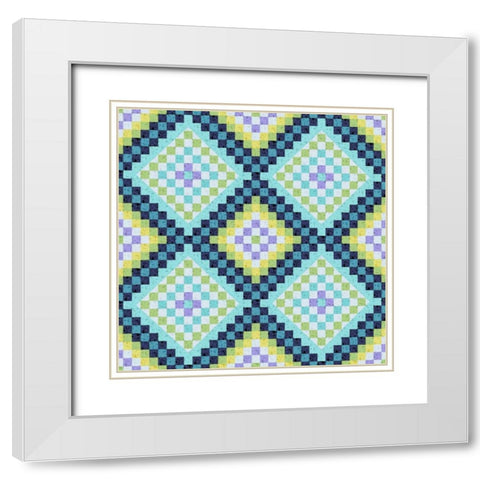 Vintage Geo II White Modern Wood Framed Art Print with Double Matting by Hoffman, Katia