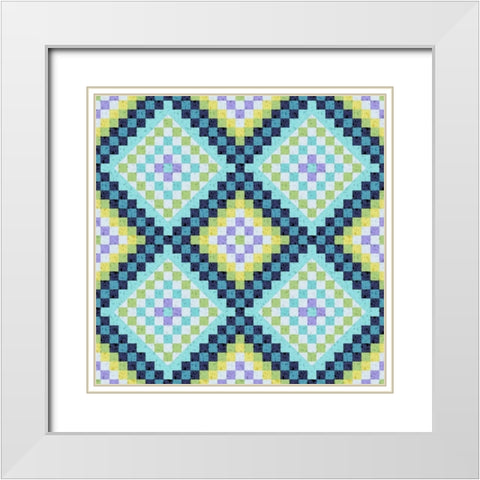 Vintage Geo II White Modern Wood Framed Art Print with Double Matting by Hoffman, Katia