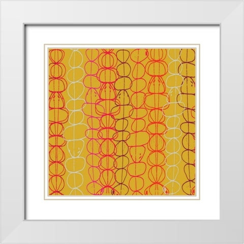 Red Fall I White Modern Wood Framed Art Print with Double Matting by Benyon, Ali