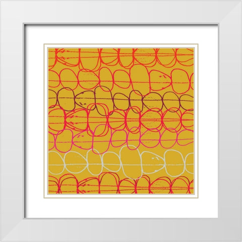 Red Fall II White Modern Wood Framed Art Print with Double Matting by Benyon, Ali
