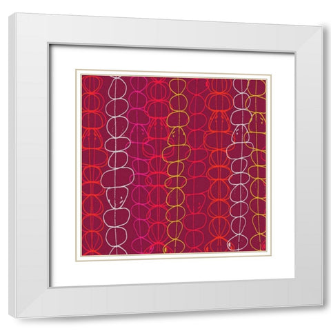 Red Fall III White Modern Wood Framed Art Print with Double Matting by Benyon, Ali
