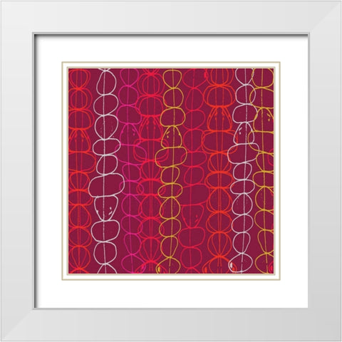 Red Fall III White Modern Wood Framed Art Print with Double Matting by Benyon, Ali