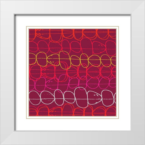 Red Fall IV White Modern Wood Framed Art Print with Double Matting by Benyon, Ali
