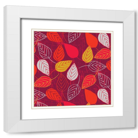 Red Fall VIII White Modern Wood Framed Art Print with Double Matting by Benyon, Ali