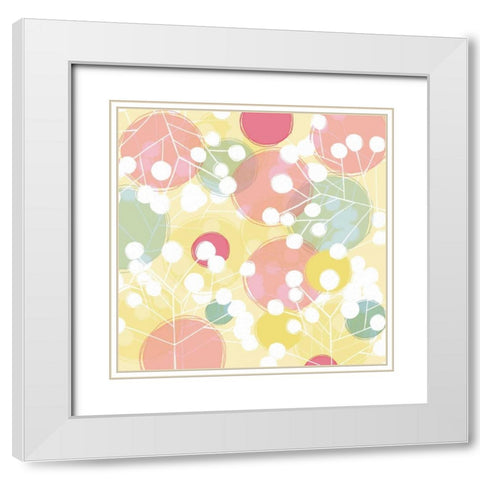 Popping Flowers I White Modern Wood Framed Art Print with Double Matting by Benyon, Ali