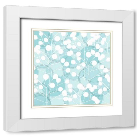 Popping Flowers III White Modern Wood Framed Art Print with Double Matting by Benyon, Ali