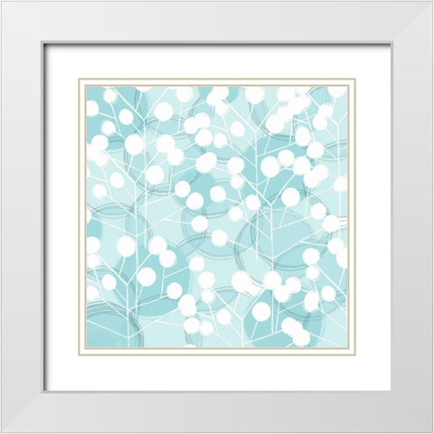 Popping Flowers III White Modern Wood Framed Art Print with Double Matting by Benyon, Ali
