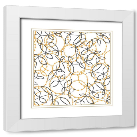 Daisy Chain II White Modern Wood Framed Art Print with Double Matting by Benyon, Ali