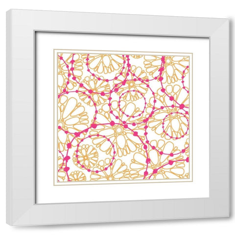 Daisy Chain VII White Modern Wood Framed Art Print with Double Matting by Benyon, Ali