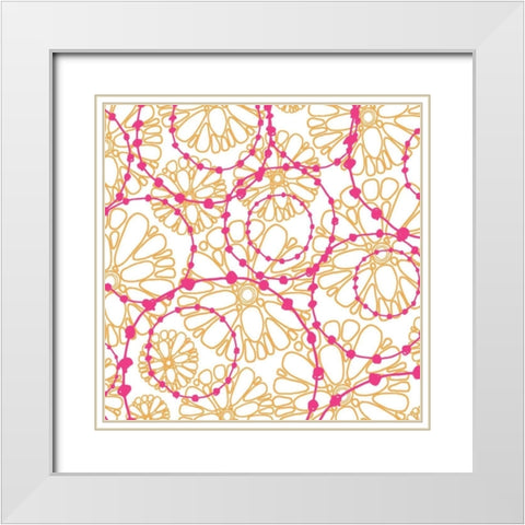 Daisy Chain VII White Modern Wood Framed Art Print with Double Matting by Benyon, Ali