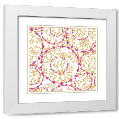 Daisy Chain VIII White Modern Wood Framed Art Print with Double Matting by Benyon, Ali