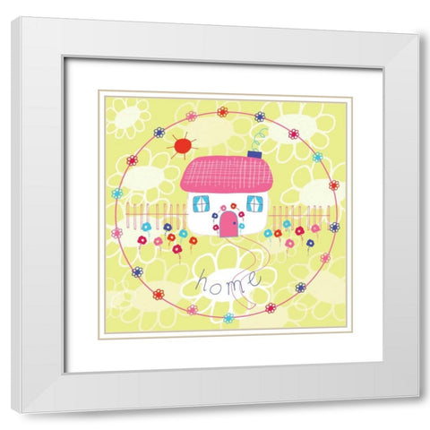 Daisy Chain IX White Modern Wood Framed Art Print with Double Matting by Benyon, Ali