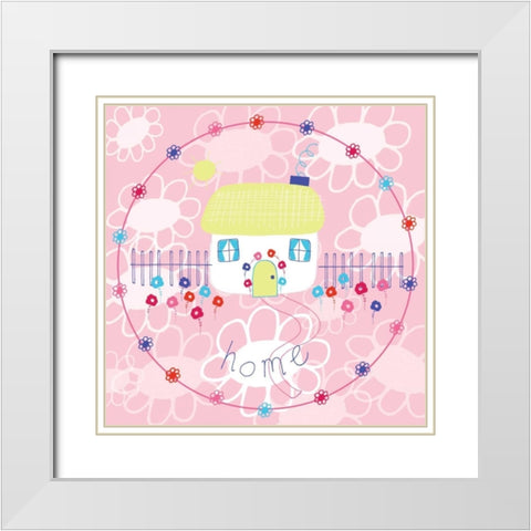 Daisy Chain X White Modern Wood Framed Art Print with Double Matting by Benyon, Ali
