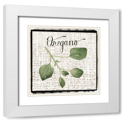 Burlap Herbs II White Modern Wood Framed Art Print with Double Matting by Popp, Grace