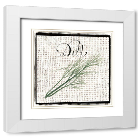Burlap Herbs III White Modern Wood Framed Art Print with Double Matting by Popp, Grace