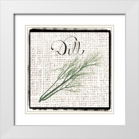 Burlap Herbs III White Modern Wood Framed Art Print with Double Matting by Popp, Grace