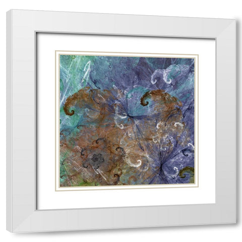 Spinout Tiles II White Modern Wood Framed Art Print with Double Matting by Burghardt, James